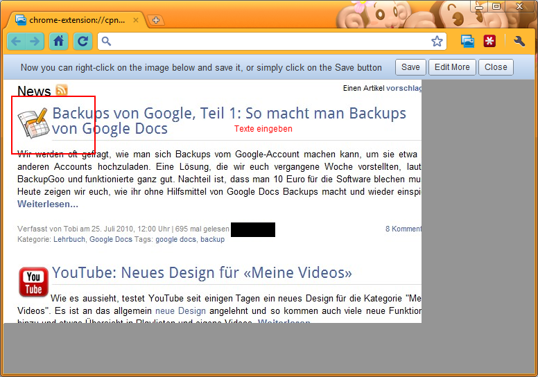 Google veröffentlicht ScreenshotExtension für Chrome GWB